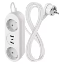 Emos P02214E ELOSZTÓ 2 ALJZAT +USB A+C 1.4m 1.5mm FEHÉR SCH