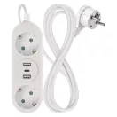 Emos P02214E ELOSZTÓ 2 ALJZAT +USB A+C 1.4m 1.5mm FEHÉR SCH