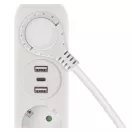 Emos P02214E ELOSZTÓ 2 ALJZAT +USB A+C 1.4m 1.5mm FEHÉR SCH