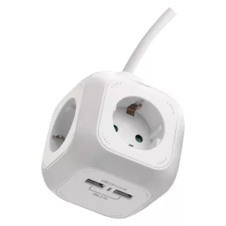   Emos P04219GU ELOSZTÓ 4 ALJZAT +2×USB A 1.9m 1.5mm 16A FEHÉR SCH