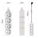 Emos P0422 ELOSZTÓ 4 ALJZAT 2m 1.0mm 16A FEHÉR SCH