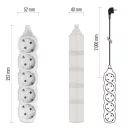 Emos P0522 ELOSZTÓ 5 ALJZAT 2m 1.0mm 16A FEHÉR SCH