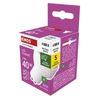 Emos ZQ8338 LED CLASSIC MR16 3W40W 510lm GU10 NW A-CLASS