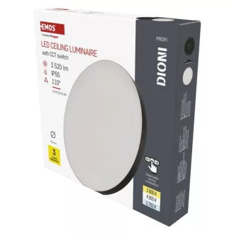   EMOS ZM7155 LED-es felületi lámpatest DIONI kerek, fekete, 32W, változtatható CCT-vel