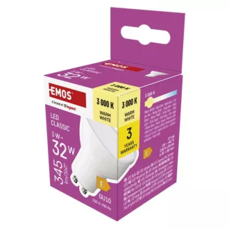 Emos ZQ8E12 LED CLASSIC MR16 3W32W 345lm GU10 WW