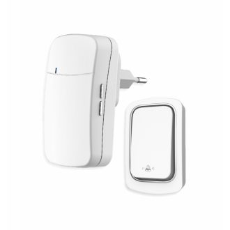   OMU system WBKK02-1A1VW Vezeték és elem nélküli csengő 1 adó - kinetic kapcsoló 1 vevő egység fehér