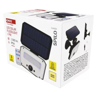   EMOS ZG131S LED SOLAR reflektor hordozható SPILO, PIR, 1500lm IP54 meleg fehér