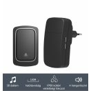 OMU system WBKK02-1A2VB Vezeték és elem nélküli csengő 1 adó - kinetic kapcsoló 2 vevő fekete