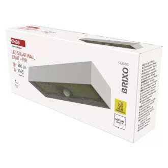   EMOS ZG165S LED SOLAR lámpatest BRIXO PIR, 900lm IP65 természetes fehér