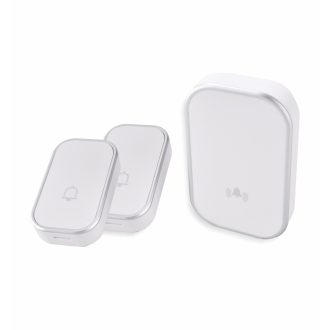   OMU system WB12V-2A1VW Vezeték nélküli csengő 2 adó 12V elem és 1 vevő 230V feHÉR