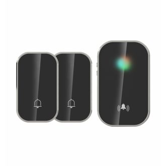   OMU system WBKK01-2A1VB vezeték és elem nélküli csengő 1 adó (kinetic kapcsoló) és 1 vevőegység feke