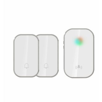   OMU system WBKK01-2A1VW vezeték és elem nélküli csengő 2 adó kinetic kapcsoló és 1 vevőegység fehér