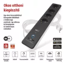 EMOS P1422SM GoSmart hosszabbító 2 m / 4 aljzat / kapcsolós / USB / fehér-fekete / PVC / 1,5 mm2