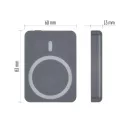 EMOS B0555GY Powerbank WI 522, 5 000 mAh, 20 W+Wireless, szürke