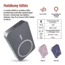 EMOS B0551GY Powerbank WI 1046, 10 000 mAh, 20 W+Wireless, szürke
