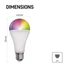 EMOS ZQZ516R LED izzó GoSmart A65 / E27 / 14 W (94 W) / 1 400 lm / RGB / dimmelhető / Zigbee
