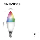 EMOS ZQZ322R LED izzó GoSmart gyertya / E14 / 4,8 W (40 W) / 470 lm / RGB / dimmelhető / Zigbee