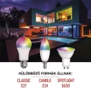 EMOS ZQW515R LED izzó GoSmart A60 / E27 / 11 W (75 W) / 1 050 lm / RGB / dimmelhető / WiFi