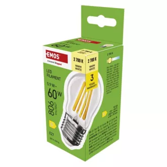   EMOS ZF6D42 LED izzó Filament Mini Globe / E27 / 5,9 W (60 W) / 806 lm / Meleg fehér