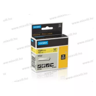 DYMO 12mm x 5,5m vinyl szalag fekete/sárga 18432 S0718450