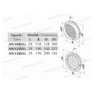 MV 100bVs Szellőzőrács Đ100mm kétoldalú rács szúnyoghálóval