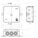 OP113RT 85x85x40mm piros színű elágazódoboz, IP54, halogénmentes
