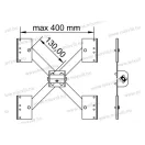 MGKNS-NP-016 fém talp 400x400mm M16 menettel, felfogórúd tartó 360° állítható