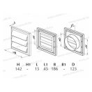 MV 120VJ Szellőzőrács 120mm gravitációs lamellákkal