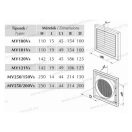 MV 100Vs Szellőzőrács 100mm szúnyoghálóval