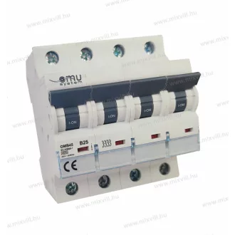   Omu system OMB45 4 pólusú 25A B 4,5kA kismegszakító OMB45425B