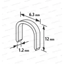 Tűzőkapocs U alakú - 1,2x6,3x12mm - 1000 db (10443B)