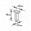 Tűzőkapocs T alakú - 1,2x2x10mm - 2000 db (10443C)