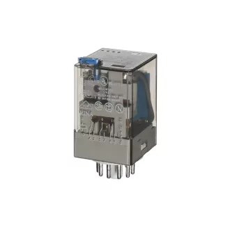   FINDER 60.13.9.220.0040 ipari relé, dugaszolható, mechanikus állapotjelzés tesztgomb 3 váltóérintkező 10 A tekercs: 220 V DC