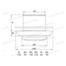 Vents A 100 VRF ABS Tányérszelep+tömítés Đ100 +szerelőkarima +rögzítőgyűrű