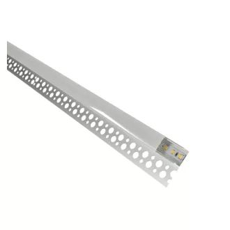   ALP-025 Ezüst Burkolatba süllyeszthető oldalfali alu profil (opál búrával)