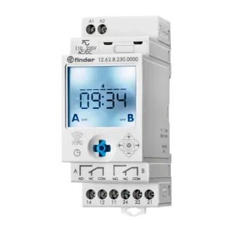  FINDER 12.62.8.230.0000 Elektronikus kapcsolóóra, 2 váltóérintkező 2 váltóérintkező 16 A 230VAC okos