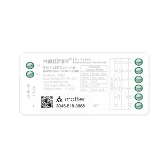   MiBoxer SMZ5 5 in 1 Matter over Thread LED vezérlő 12A/24V Thread+2,4GHz