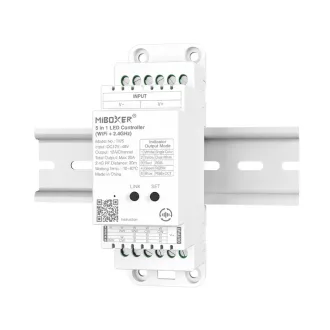   MiBoxer TW5 DIN sínes 5in1 LED vezérlő WiFi+2,4G W/CCT/RGB/RGBW/RGB+CCT