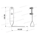 MGKNS-05 Vezetéktartó 90° 25mm laposvashoz, 13,5cm magas