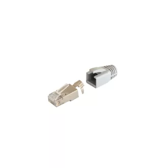   Keline KE-RJ45-SC6A RJ45/s árnyékolt fém dugó 10Gigabit 500MHz Cat.6 Cat.6A Cat.7 Cat.7A törésgátlóv