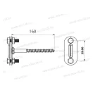 MGZNT-02 6x160 Vezetéktartó 25mm laposvashoz 16cm hosszú csavaros heggyel