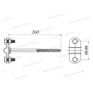 MGZNT-02 8x260A Vezetéktartó 8-10mm köracélhoz 26cm hosszú csavaros heggyel