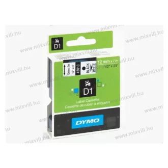   DYMO 12mm x 7m feliratozógép D1 szalag fekete/fehér 45013 S0720530