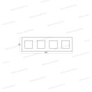 MODUL PURE üveg kapcsoló keret 4x2M jégfehér OP28GW 27490