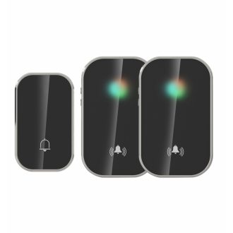   OMU system WBKK01-1A2VB vezeték és elem nélküli csengő 1 adó kinetic kapcsoló és 2 vevőegység fekete