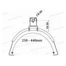 MGKNS-03M Tetővezetéktartó rugós, 8mm köracélhoz, kúpcserép. bepattintós univ.250mm-440mm