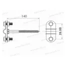 MGZNT-02 6x140A Vezetéktartó 8-10mm köracélhoz 14cm hosszú csavaros heggyel