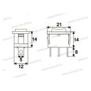 09084 Billenő váltókapcsoló 1 áramkörös 3 állású II-O-I jelzéssel 6A-250V Mini-2