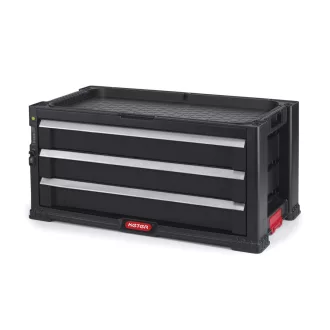   Keter Pro series 3 fiókos szerszámosláda tároló szürke/fekete színben 290x262x562 mm 237791