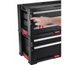 Keter Pro series 3 fiókos szerszámosláda tároló szürke/fekete színben 290x262x562 mm 237791